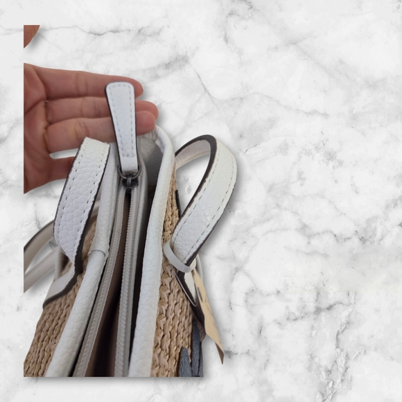 Summer St. John's Bay Tan and Black Tote Bag with Floral Design - Picture 5 of 14